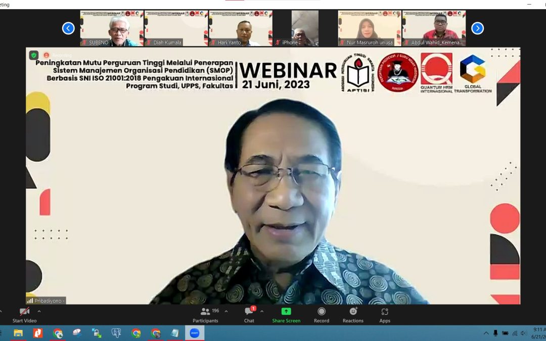 WEBINAR Peningkatan Mutu Perguruan Tinggi berbasis SNI ISO 21001:2018