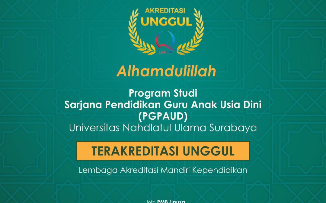 Selamat Prodi S1 PGPAUD Mendapat Predikat Unggul