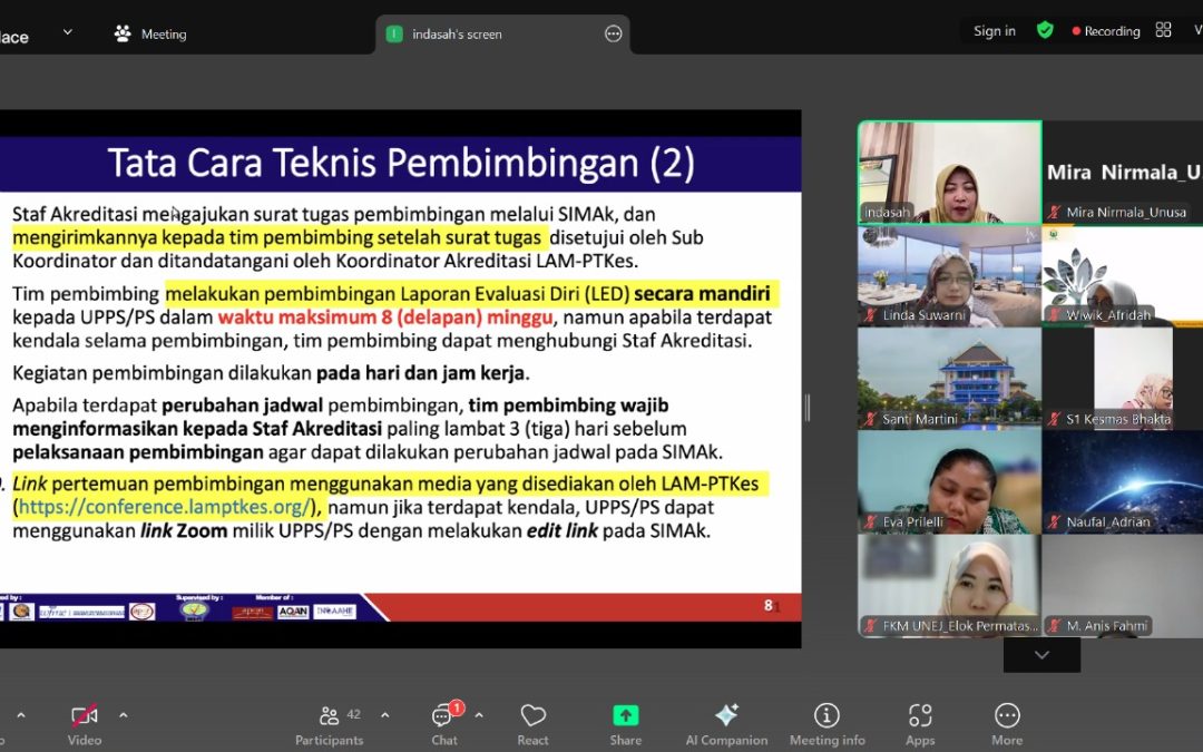 Sosialisasi Borang Akreditasi 8 Kriteria oleh Perkumpulan LAM-PTKes Regional Tengah 2