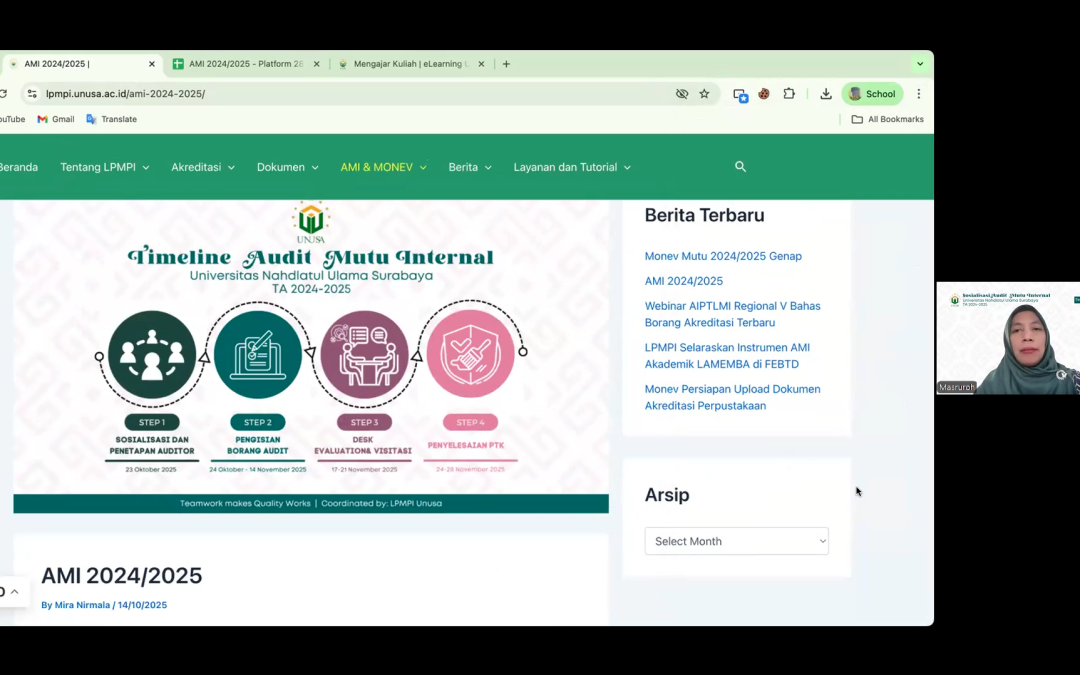 UNUSA Gelar Sosialisasi Audit Mutu Internal (AMI) dan Monev Akademik Tahun 2024/2025
